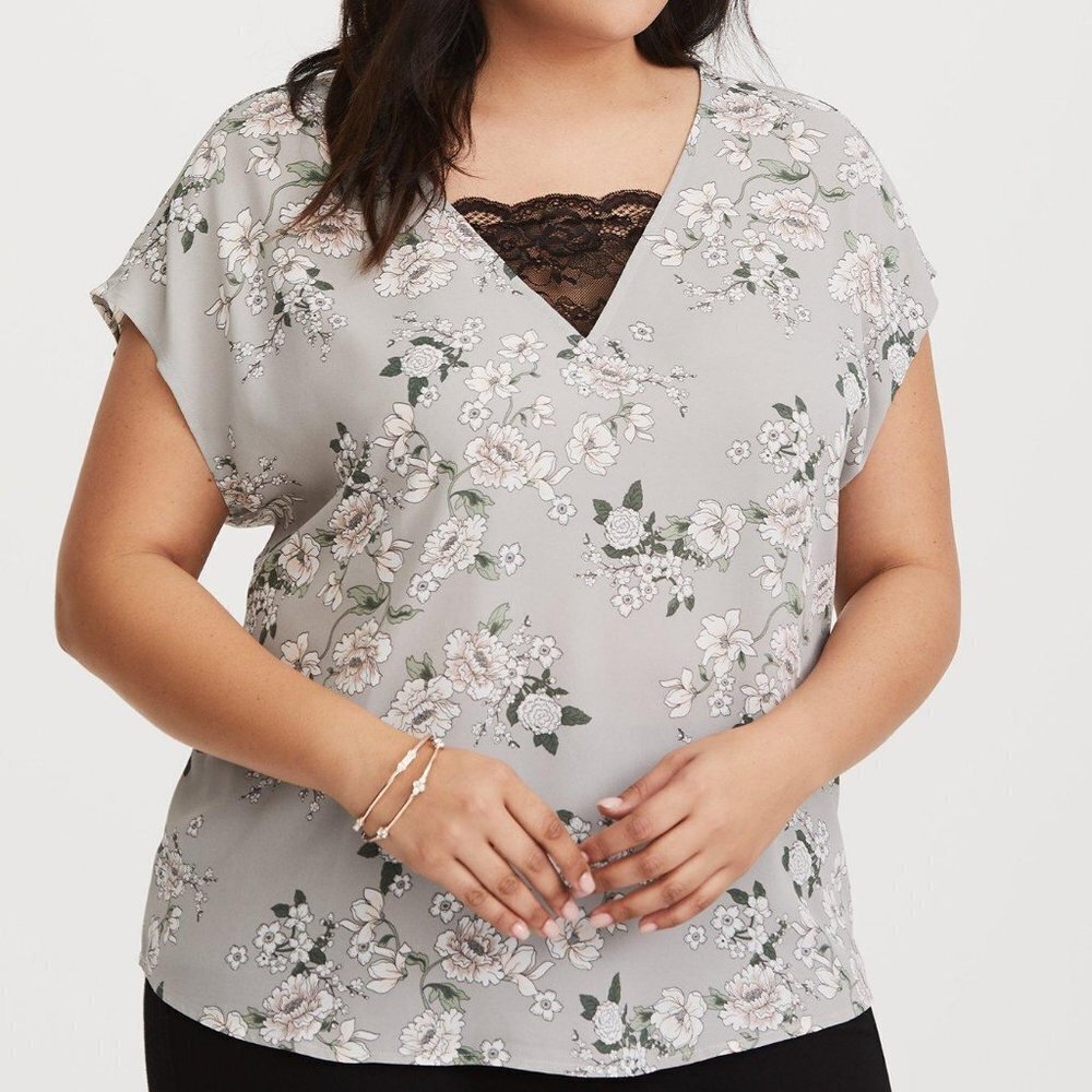 Georgette Lace Inset Blouse